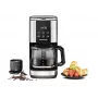 Cafetera de filtro Rommelsbacher FKM1000, depósito de agua de 1,5 L, 12 tazas, acero inoxidable/negro