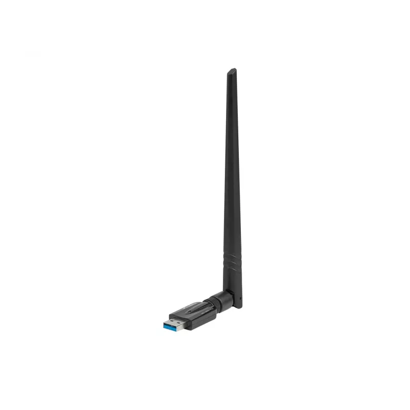 Lanberg NC-1200-WIE adaptador WiFi USB 3.0 AC1200 de doble banda, 1 antena externa + 1 interna, negro
