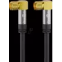 Goobay Cable de antena SAT (tipo 135 dB), apantallado 4 veces, 3 m, negro - dorado, conector macho F 90° > conector macho F 90° (70578)