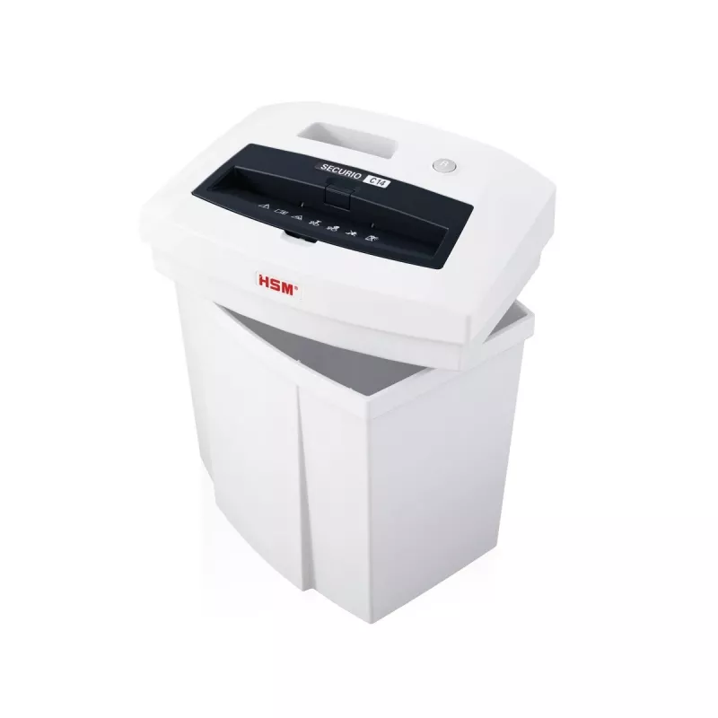 HSM SECURIO C14 destructora de papel, corte en tiras 3,9 mm, P-2, 14 hojas, entrada de 225 mm, cubo de 20 l