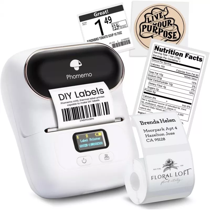 Impresora de etiquetas mini Extralink | mini impresora | blanca