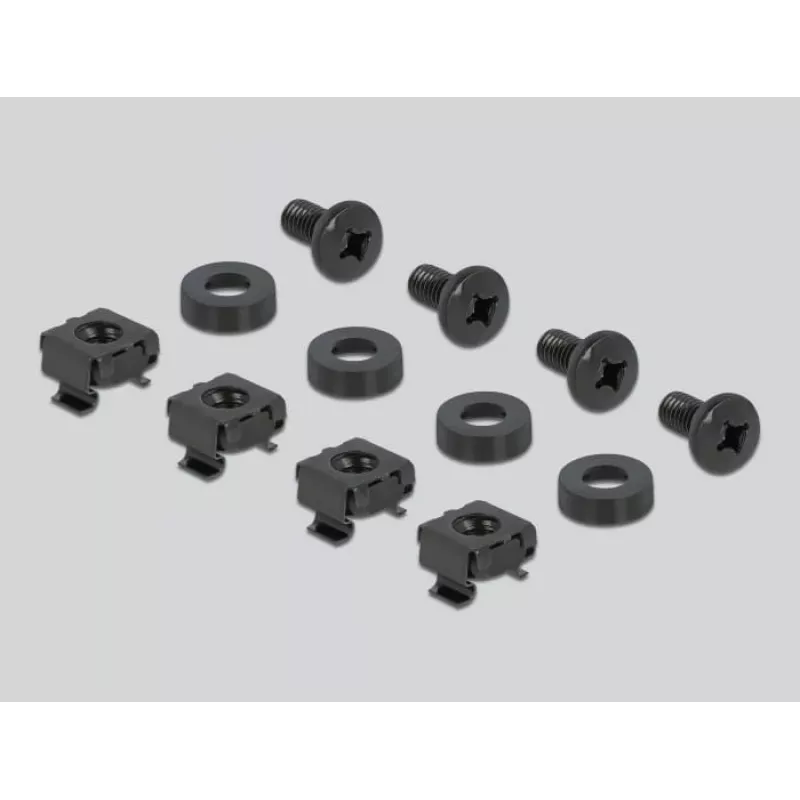 Delock 66884 Panel de carril DIN de 19 pulgadas, 2U, negro