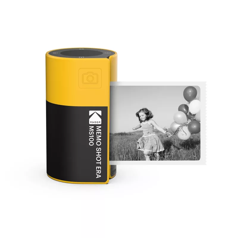 Kodak Memo Shot Era MS100 Cámara instantánea e impresora de etiquetas, amarillo
