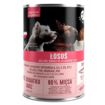 Comida húmeda para perros PetRepublic DOG 400 g — trozos en salsa con salmón para perros pequeños/medianos