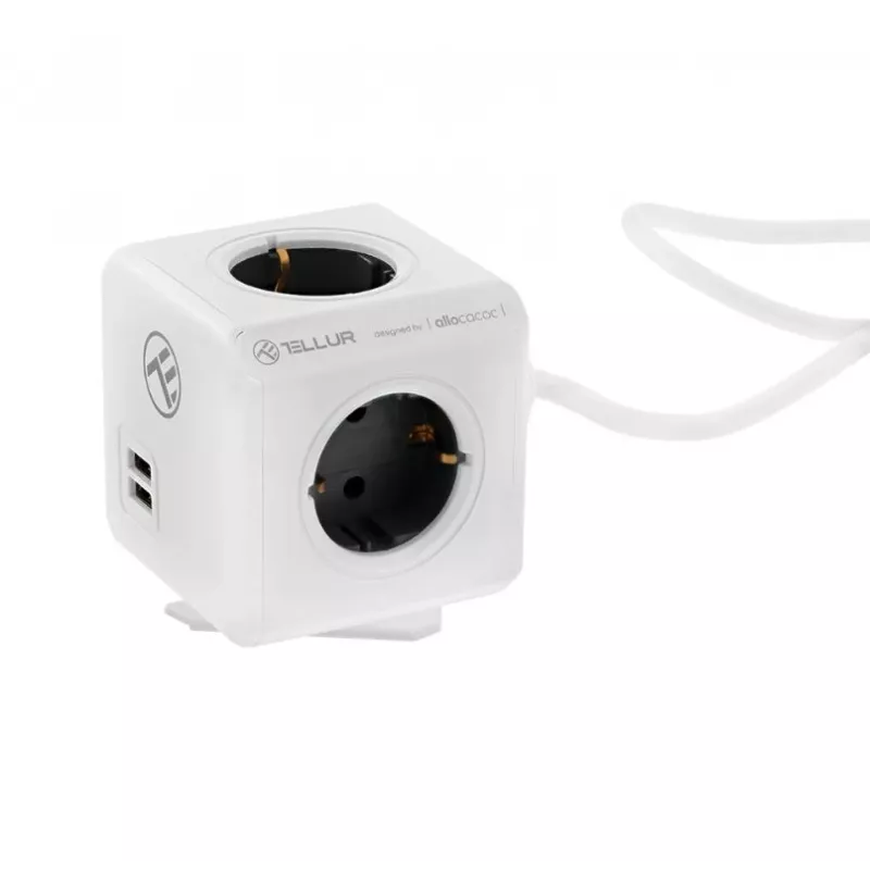 Regleta Tellur Power Cube Extended 4 tomas 2 puertos USB