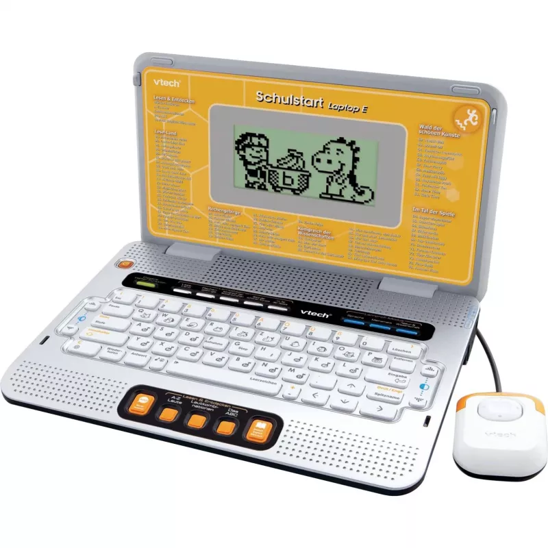 VTech Schulstart Laptop E para niños de 6–8 años, plateado, juguete educativo interactivo