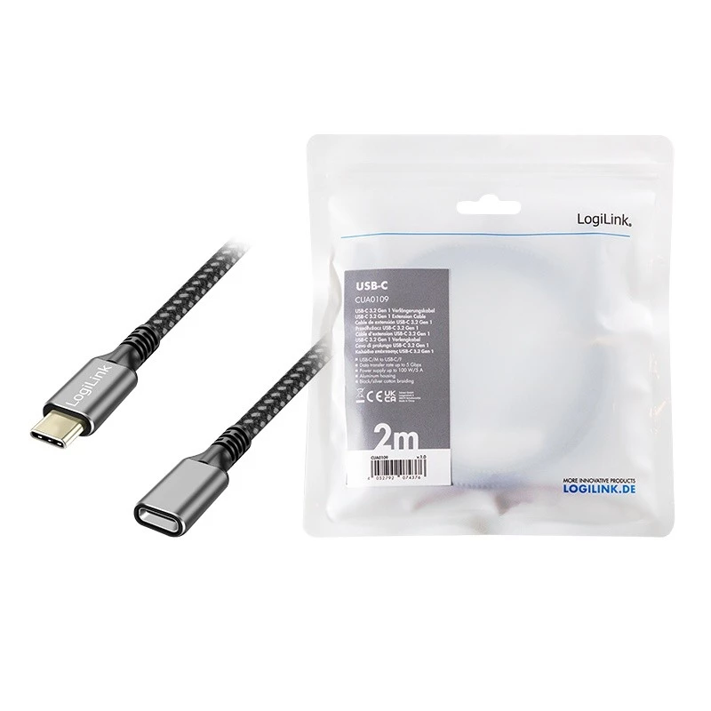 USB 3.2 Gen1 Type-C a USB-C hembra, PD, 2m