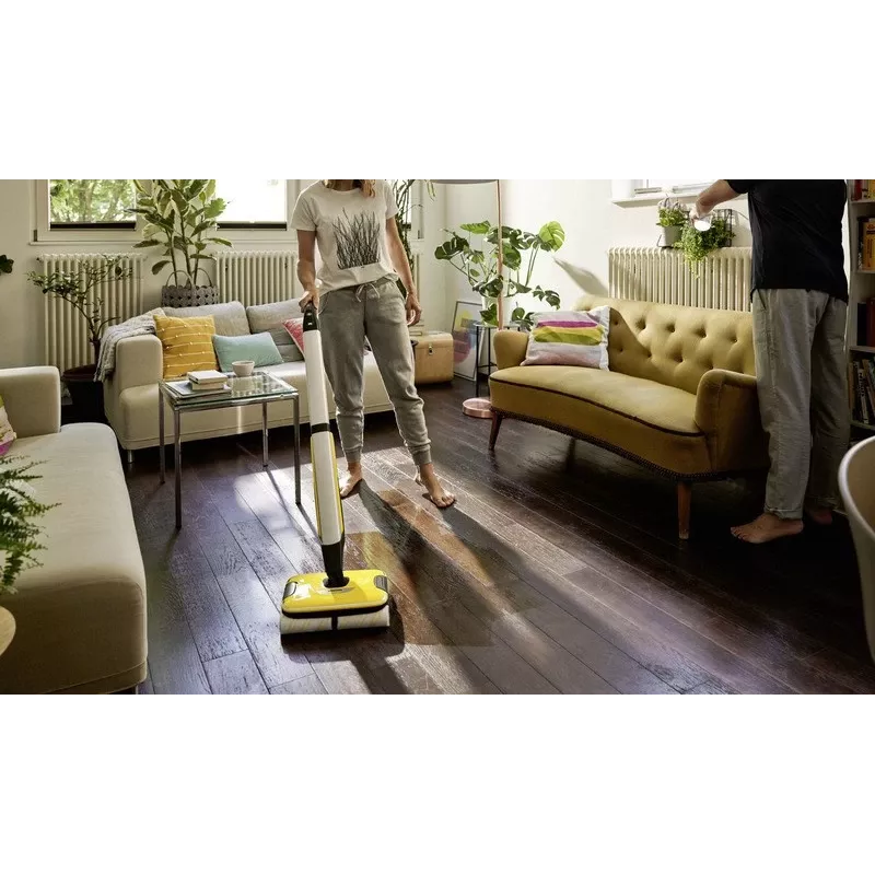 Kärcher FC 7 Cordless Escoba eléctrica Batería Seco y húmedo Sin bolsa Plata, Amarillo