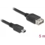 Cable USB DeLOCK USB 2.0 5 m Mini-USB B USB A negro