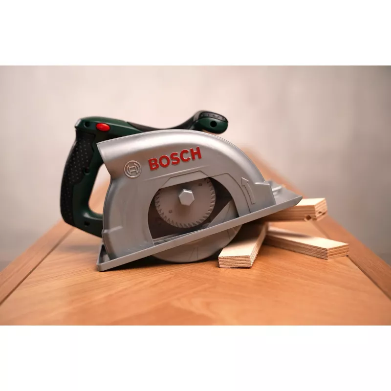 Theo Klein 8421 Sierra circular Bosch I a pilas con movimiento giratorio, funciones de luz y sonido I medidas: 23 cm x 16 cm x 14,5 cm I juguete para