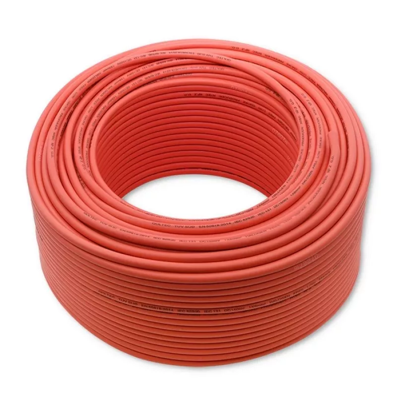 Cable solar QOLTEC 53852 6 mm², rollo de 100 m, rojo