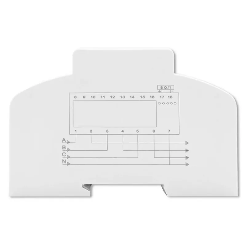 Contador electrónico bidireccional trifásico Qoltec | Contador de consumo eléctrico para carril DIN | 400V | 100A | LCD | 4P