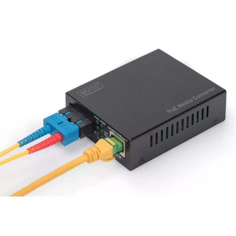 Digitus Convertidor de medios Gigabit PoE, RJ45 / SC, MM, PSE