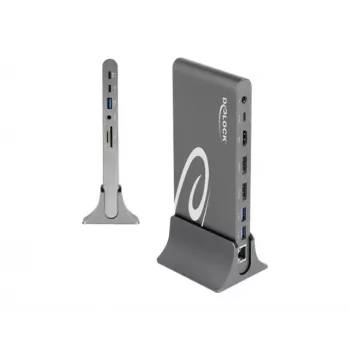 Base de acoplamiento DeLOCK USB Type-C DP 1.4 Triple 4K Display