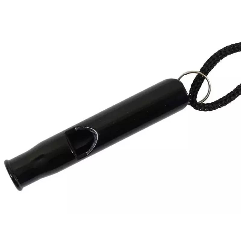 Silbato de supervivencia, aluminio, negro