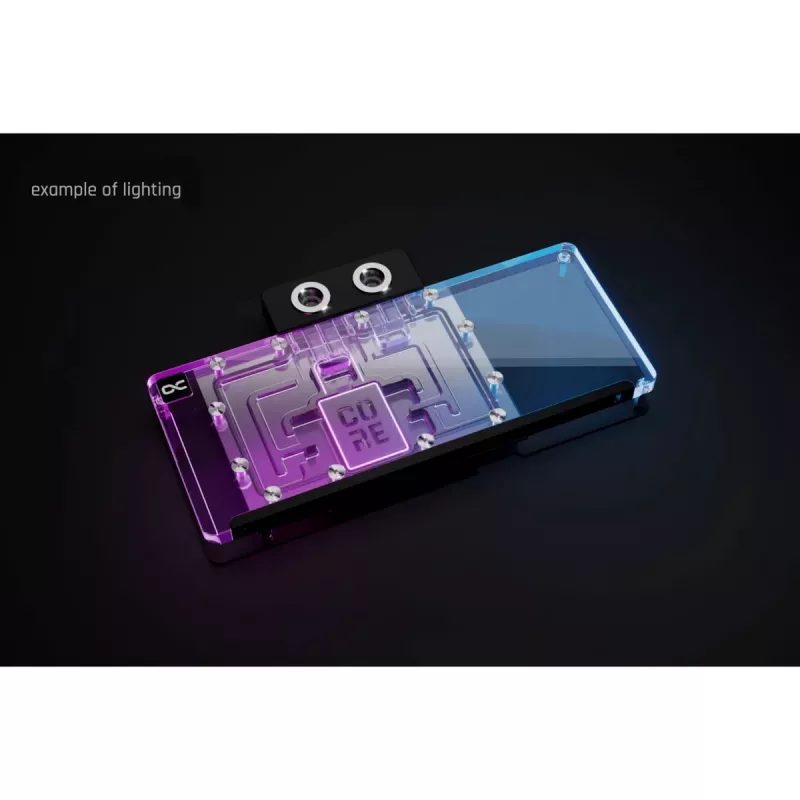 Bloque de refrigeración Alphacool Core RX 9070 XT Mercury transparente cromado con backplate