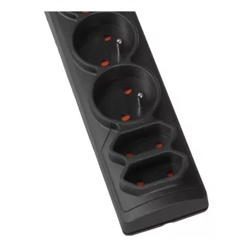 HSK DATA P& 3 m cable alargador 5 tomas AC interior/exterior negro