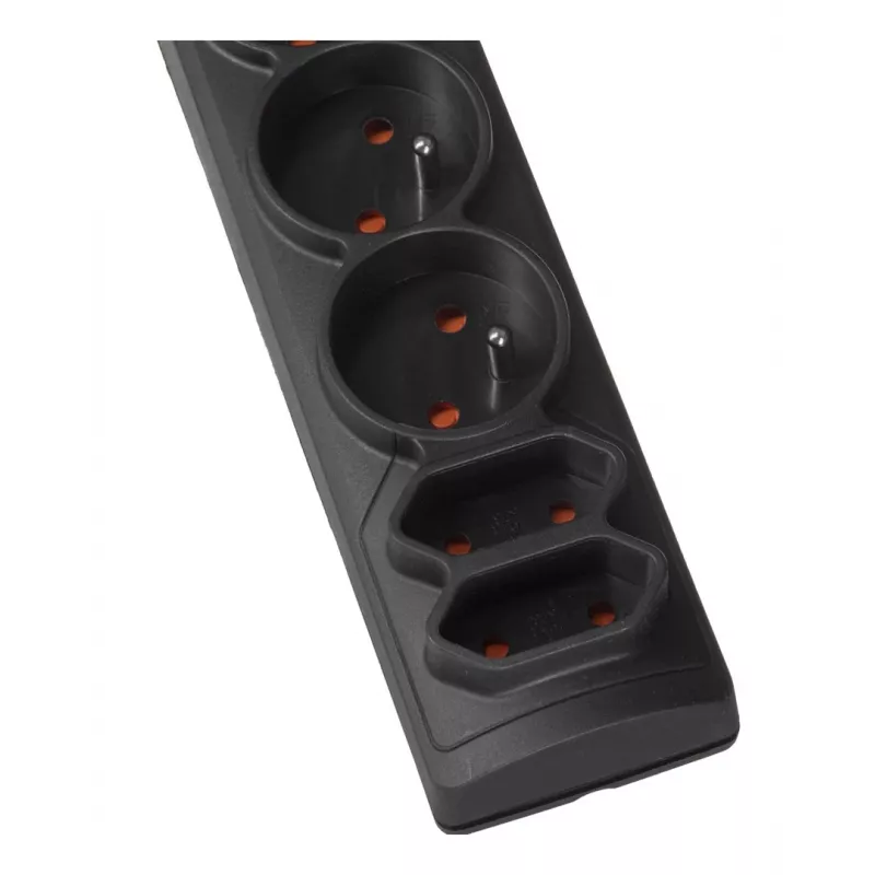 Acar P7 regleta con protección contra sobretensiones, 7 tomas, 3 m, negra