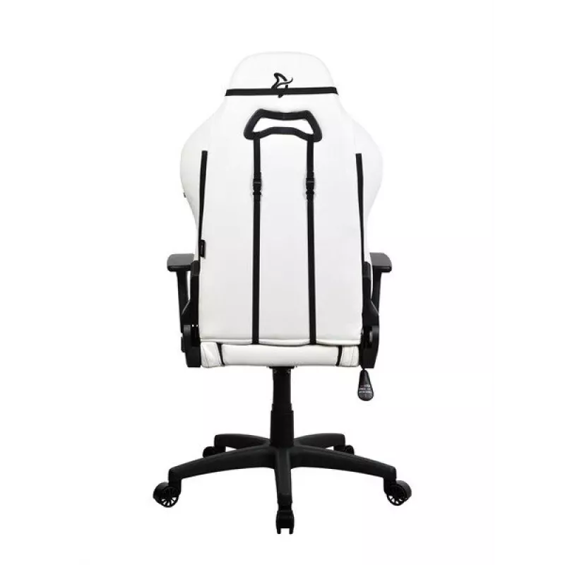 Silla gaming Arozzi Torretta SoftPU — blanco, revestimiento Soft-PU, reposabrazos ajustables, respaldo reclinable