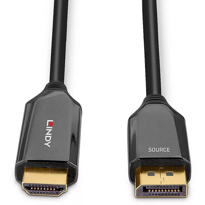 Lindy Cable activo DisplayPort 1.4 a HDMI 8K60 de 3 m, 3 m, DisplayPort, HDMI, conector macho, conector macho, recto