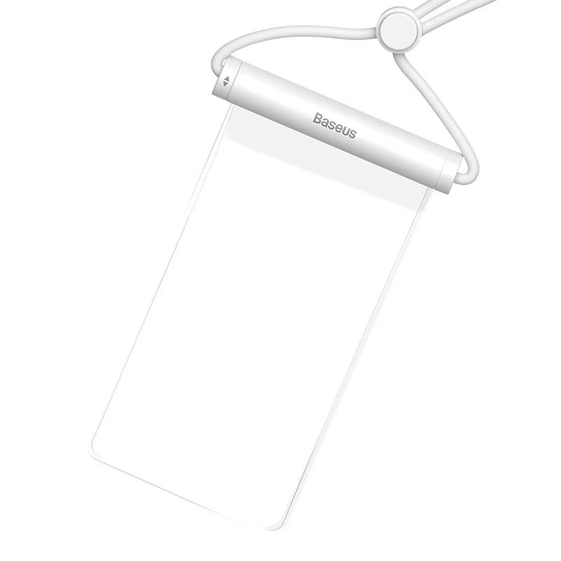Funda impermeable para móvil Baseus AquaGlide con cierre deslizante cilíndrico (blanco)