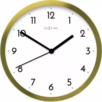 NeXtime Reloj de pared 2523gw Arabic, Ø44 cm, pared, dorado/blanco