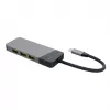Hub USB Type-C Green Cell HUBGC01 — 7 conexiones: 3×USB‑A 3.2 Gen 1, 1×USB‑C 3.2 Gen 1, HDMI, lector de tarjetas microSD+SD — Plata