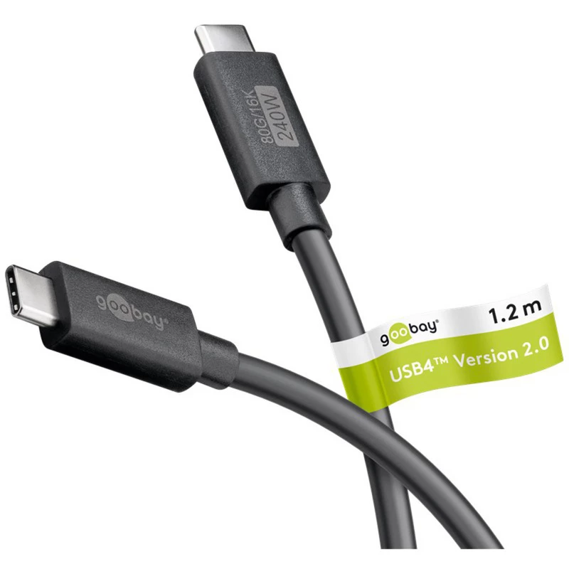 Cable USB-C WENTRONIC USB4 Gen4 1.2m — compatible con 16k@60Hz y 4K@120Hz