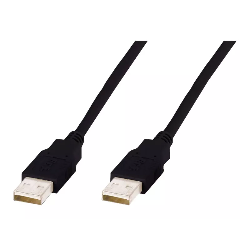 Cable de conexión USB Assmann, Type-A M/M, 3,0 m, compatible con USB 2.0, UL, negro (AK-300100-030-S)