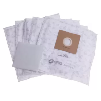 Bolsa de polvo para aspirador de tambor ETA ETA960068000 — pack de 5, blanco