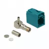 Delock 89723 FAKRA Z hembra 90° para crimpar, Water Blue