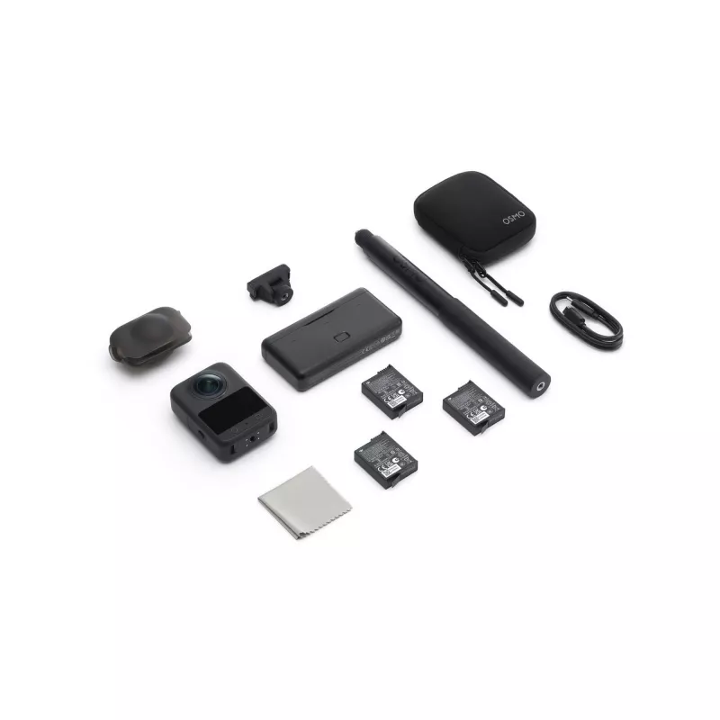 DJI Osmo 360 Adventure Combo CP.OS.00000442 cámara de acción 8K 360°, 120 MP, CMOS de 1/1,1 pulgadas, pantalla de 2 pulgadas, 128 GB, Wi-Fi, IP68
