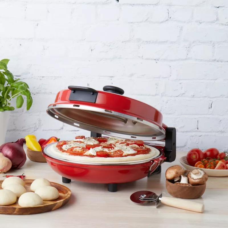 Pizzera Petra PT5666VDE Bella Pizza 1200 W superficie antiadherente, horno de pizza de sobremesa