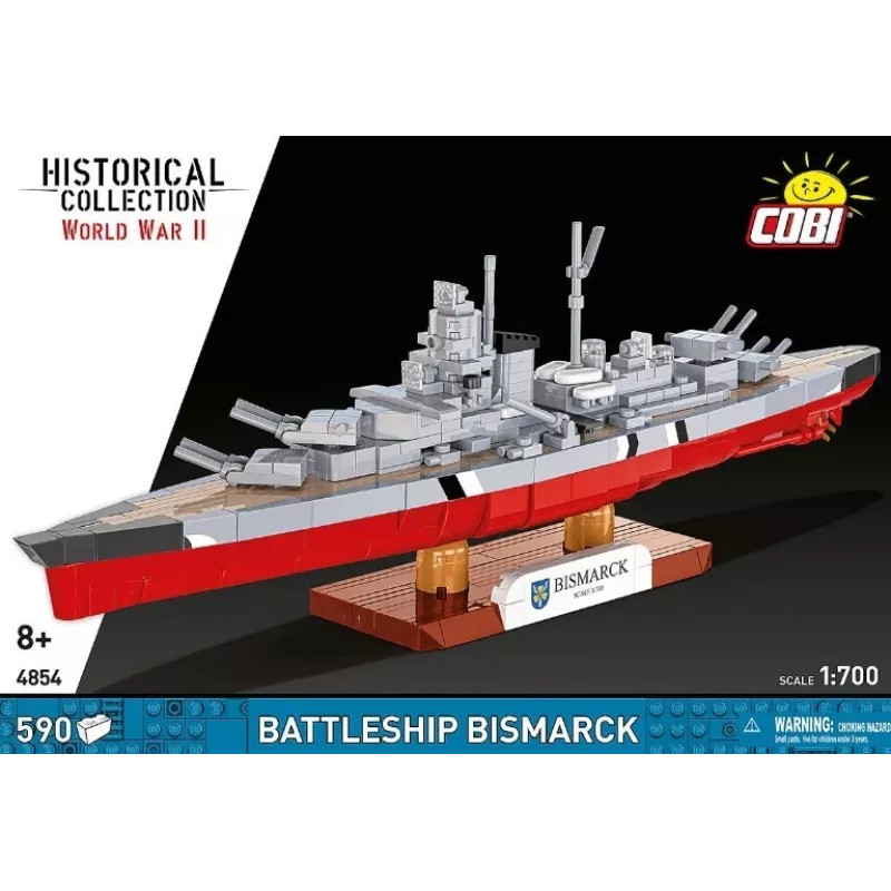 Set de construcción Cobi acorazado Bismarck modelo, 590 piezas