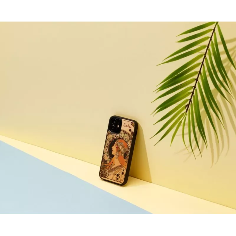Funda para móvil Man and Wood para iPhone 12 mini — serie Zodiac, negra