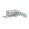 Armario de red de pared de 19 pulgadas 4U Alantec 600 x 450 mm con puerta única de cristal, paredes trasera y laterales completas desmontables