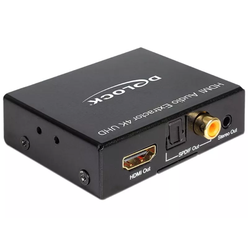 Extractor de audio HDMI estéreo / 5.1 canales 4K, adaptador negro