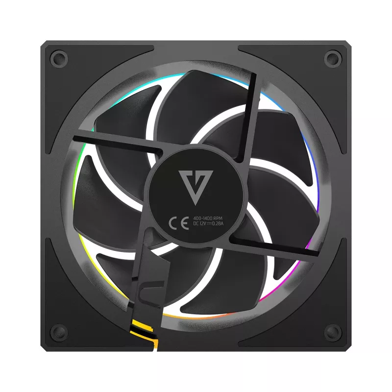 Ventilador de caja MODECOM VOLCANO LOOP 120 ARGB, 120 mm, PWM, 400–1400 rpm, negro