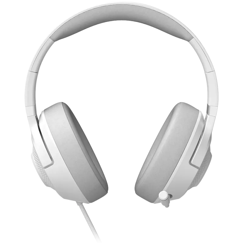 LORGAR Noah 101, Auriculares gaming con micrófono, conexión jack de 3,5 mm, longitud del cable 2 m, diseño plegable, almohadillas de piel sintética PU, tamaño: 185*195*80 mm, 0,245 kg, blanco