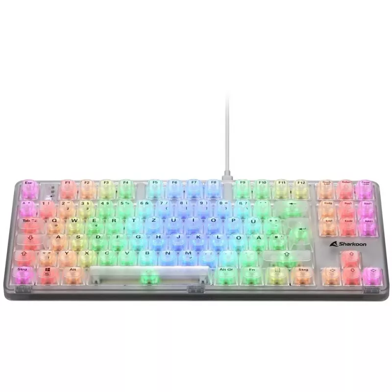 Crystal Shark, Teclado gaming Blanco, Distribución DE, KTT