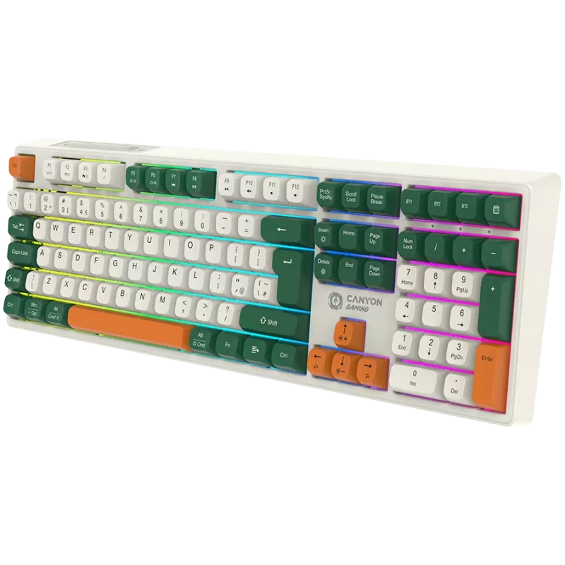 Teclado mecánico inalámbrico CANYON Shadder GKW-11 RGB Blanco