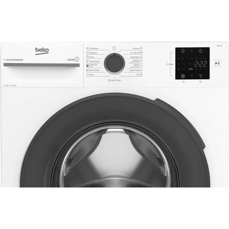 Lavadora BEKO BM1WFSU39223WA, 9 kg, clase energética B, 1200 rpm, profundidad 54,6 cm