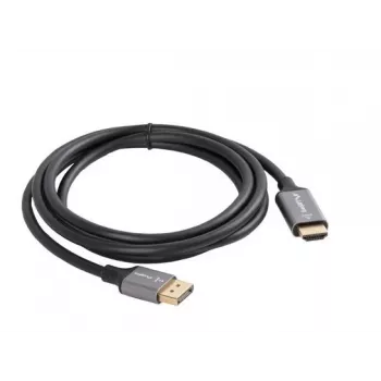 Lanberg CA-DPHD-20CU-0018-BK adaptador de cable de vídeo 1,8 m DisplayPort HDMI Tipo A (estándar) Negro, Plateado