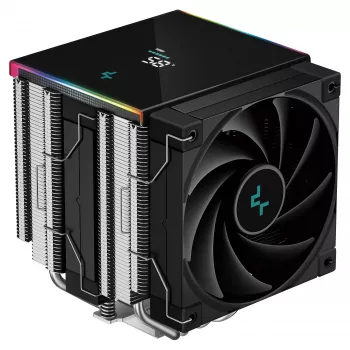 Disipador CPU por aire DeepCool AK620 Digital SE, doble torre, 6x Ø6mm heatpipes, 2x ventiladores PWM de 120mm, RGB, altura 161 mm