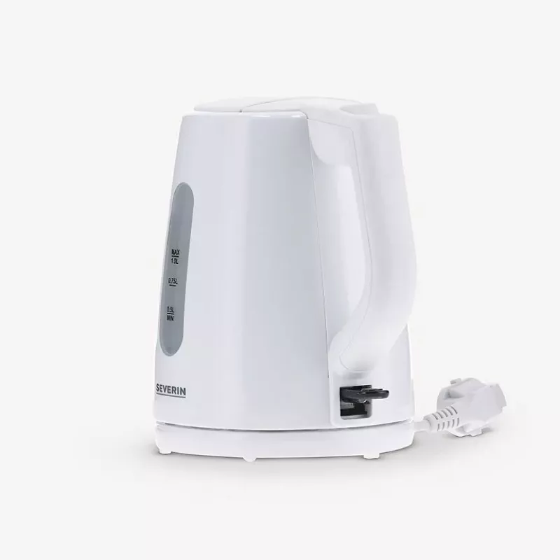 Hervidor eléctrico SEVERIN 1 L 2200 W blanco — inalámbrico, base de 360°, resistencia oculta
