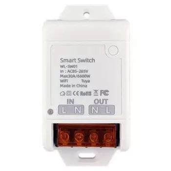 Interruptor inteligente TUYA de 1 canal, Wi-Fi, 30A, AC 100-240V, 6600W