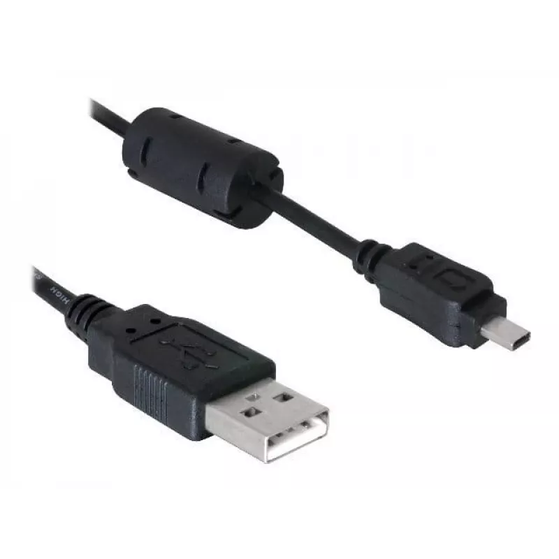 DeLOCK 82414 Cable USB a conector de cámara digital (Nikon 8 pines UC-E6), 1,83 m, negro