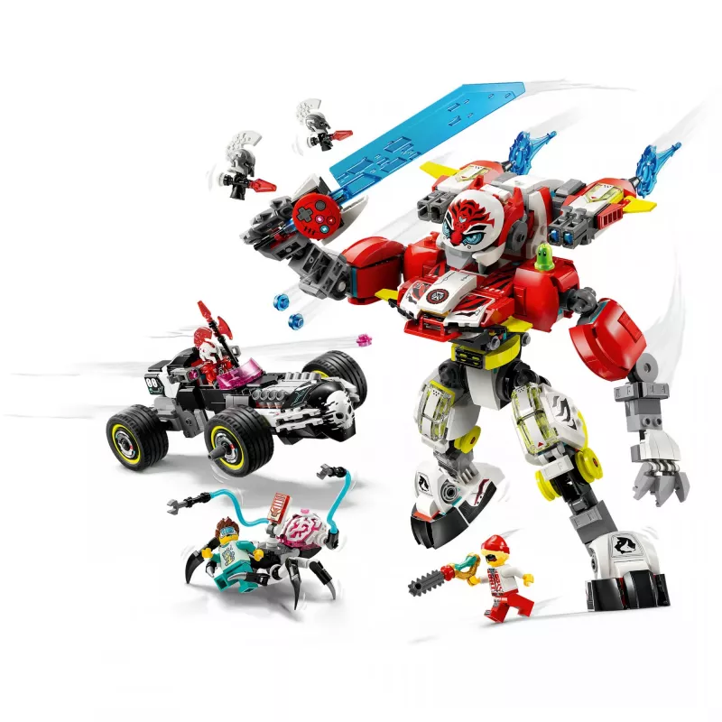 LEGO DREAMZZZ 71497 Cooper's Tiger Mech y Zero's Hot Rod Car