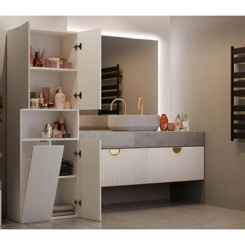 Armario de baño Nel DK 1K cesta color crema