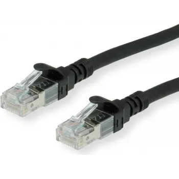 ROLINE - Cable de parcheo - RJ-45 (M) a RJ-45 (M) - 30 cm - SFTP - CAT 6a - Negro (21.15.2975)